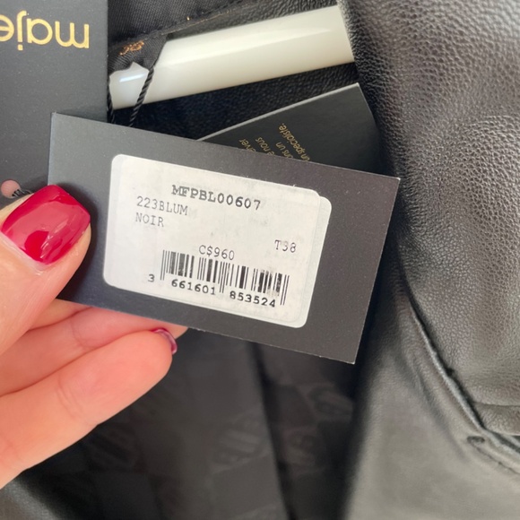 Maje Cropped leather biker jacket - Picture 4 of 4